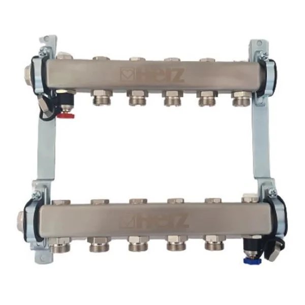 Distrib. inox rad. cu inchidere DN25- 5 cai x G3/4" 1863405 HERZ-image0